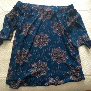 NWT! Multi-Colored off the shoulder shirt